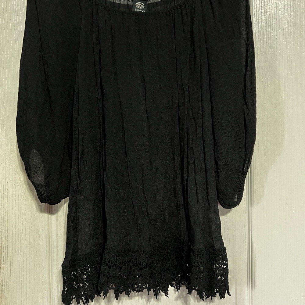 Bobeau womens black blouse 1X